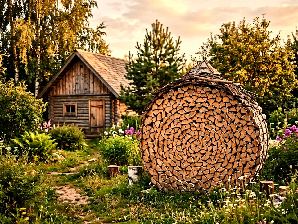 Дуб + укладка в дровник, Долгопрудный, проезд Каминная, 38